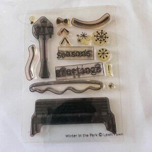 LAWN Fawn Winter in the Park Clear Cling Stamp Set Cardmaking Scrapbooking DIY